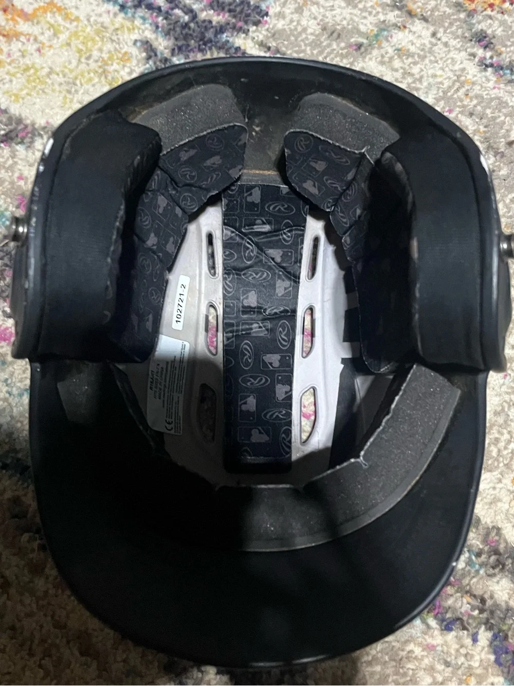 Rawlings Black and Gray Batting Helmet with White Logo